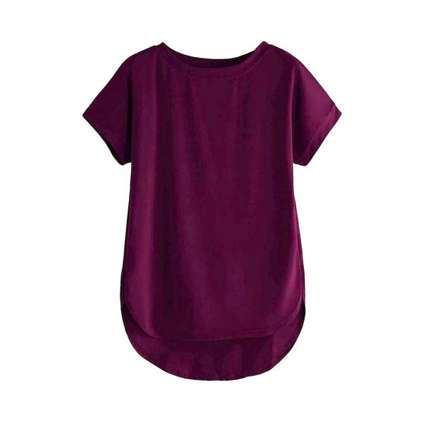 Women Solid Round Neck Cotton  T-Shirt - Imagen 13