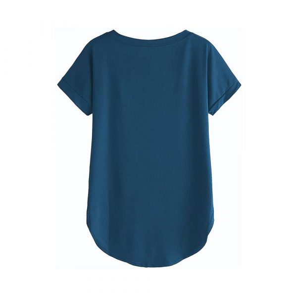 Women Solid Round Neck Cotton  T-Shirt - Imagen 6