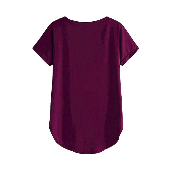 Women Solid Round Neck Cotton  T-Shirt - Imagen 14